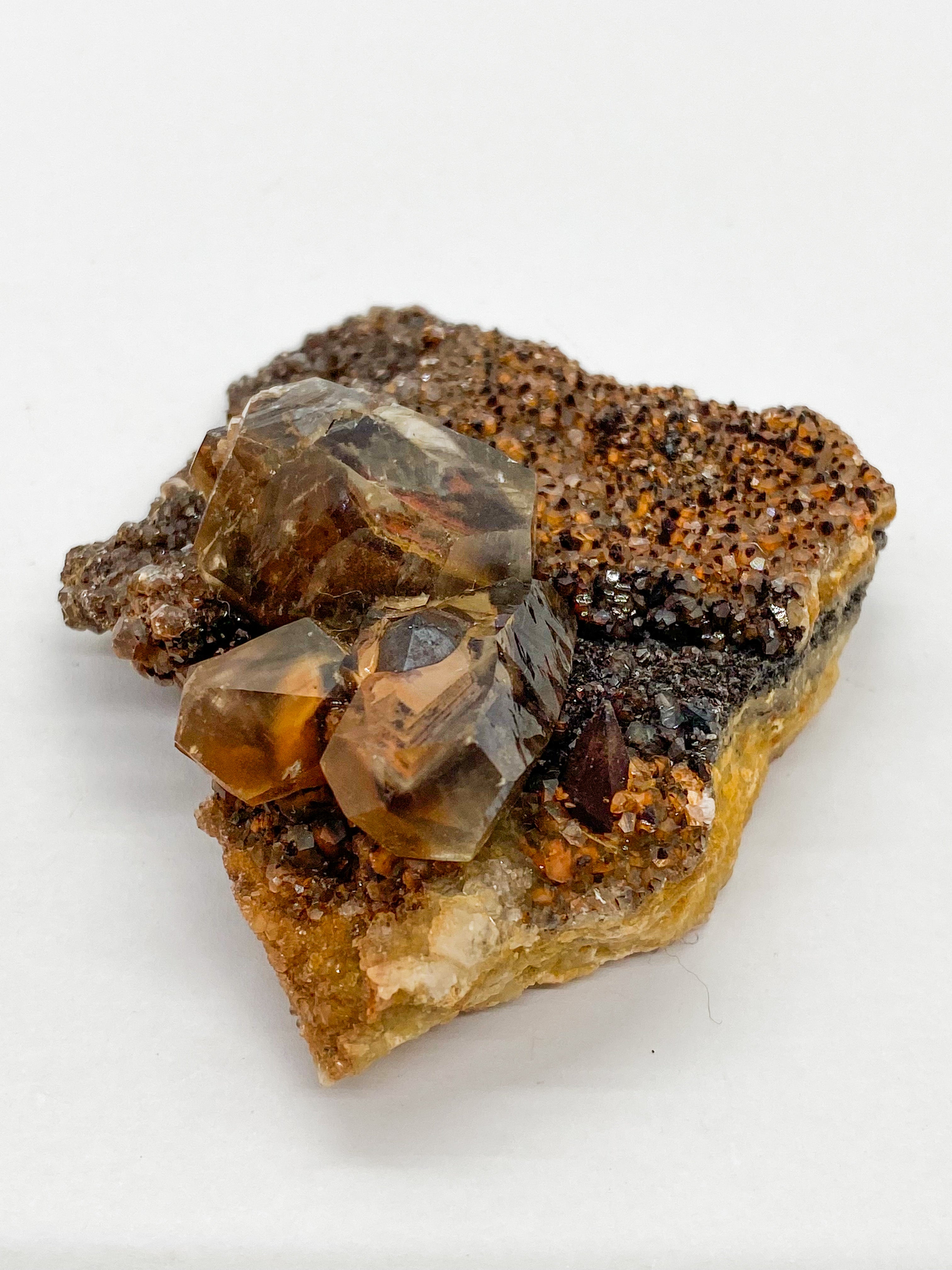Iron Oxidized Quartz in Calcite