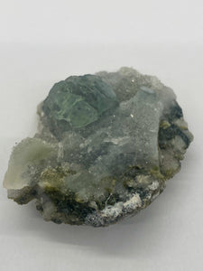 Light green Clear Fluorite with Inclusion on Druzy Quartz