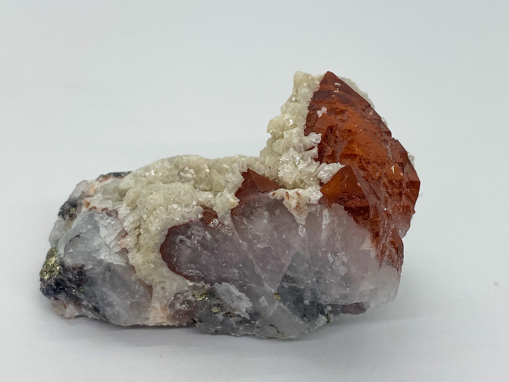 Druzy Quartz with Arsenal Pyrite