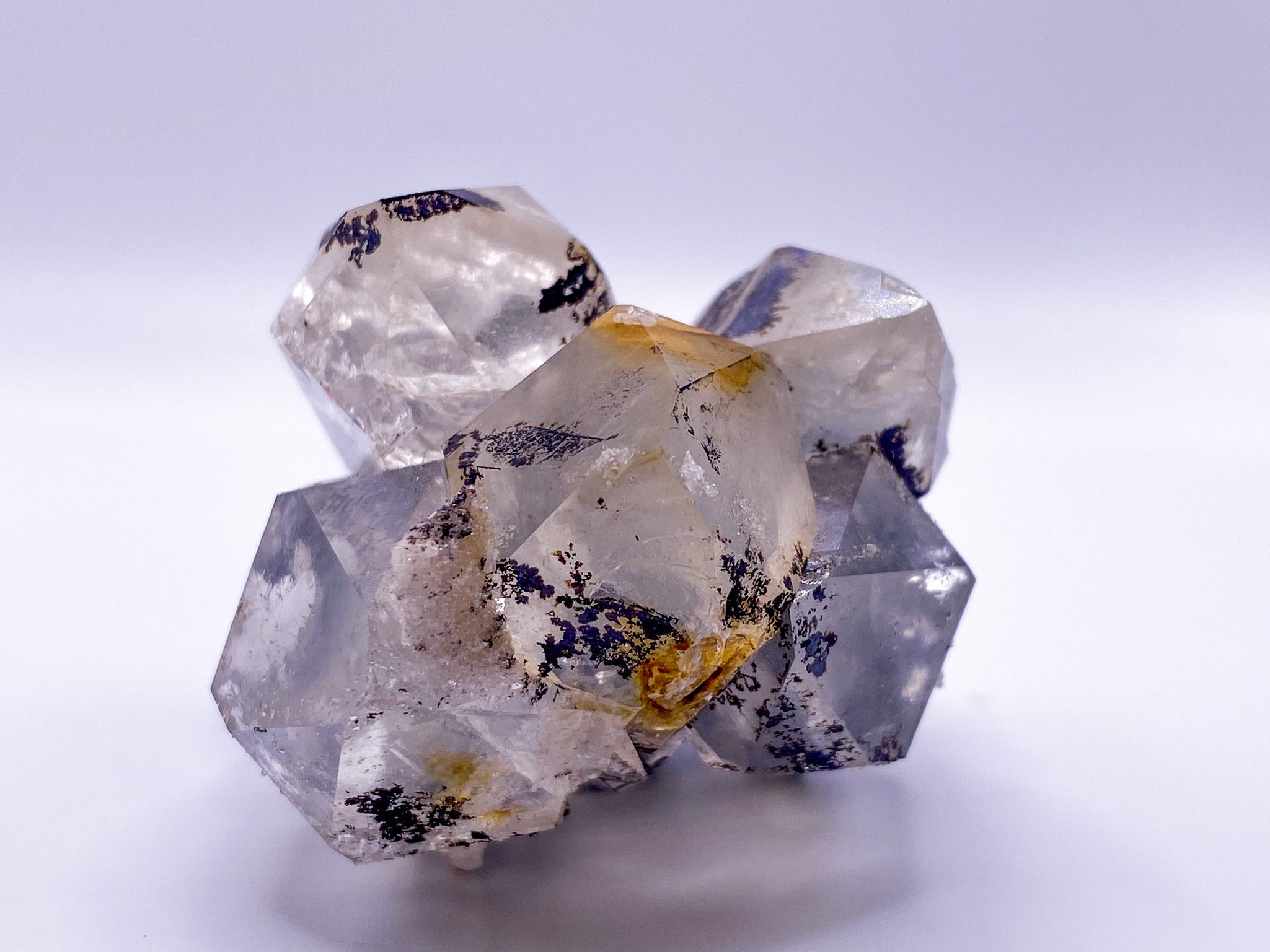 Frosted Herkimer Diamond with Specularite