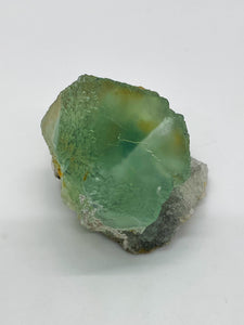 Green Step Fluorite with Calcite and Druzy Quartz