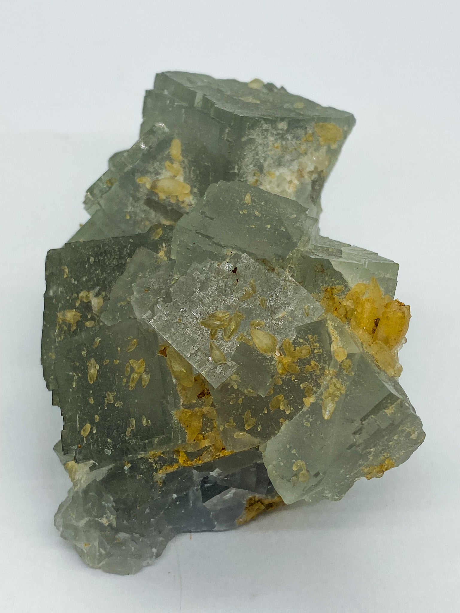 Light Blue Fluorite with Yellow Calcite