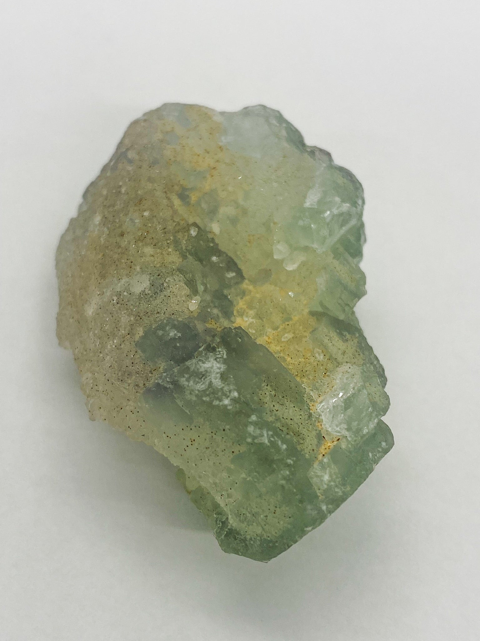 Light Green Fluorite on Druzy Quartz