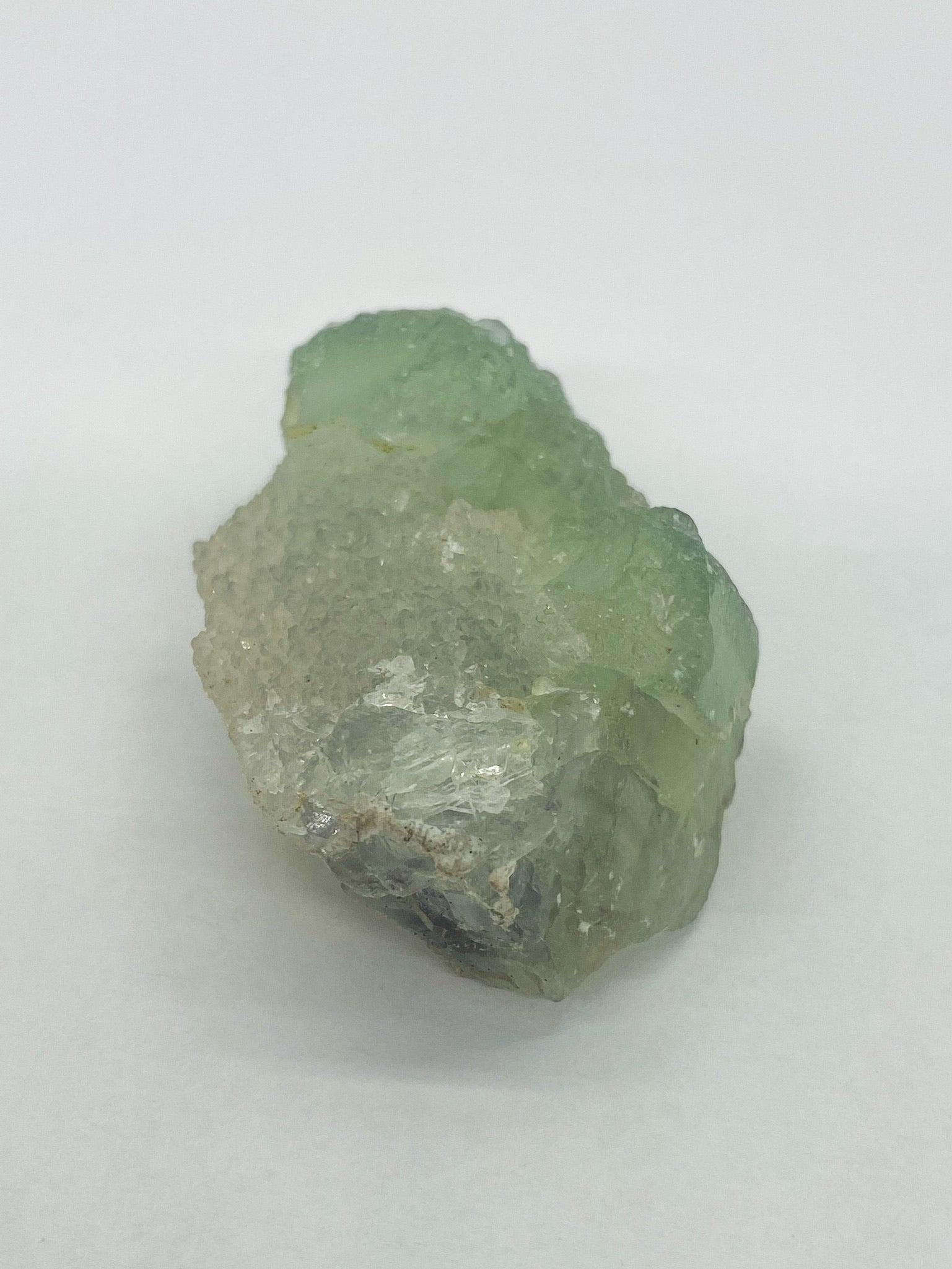 Light Green Fluorite on Druzy Quartz