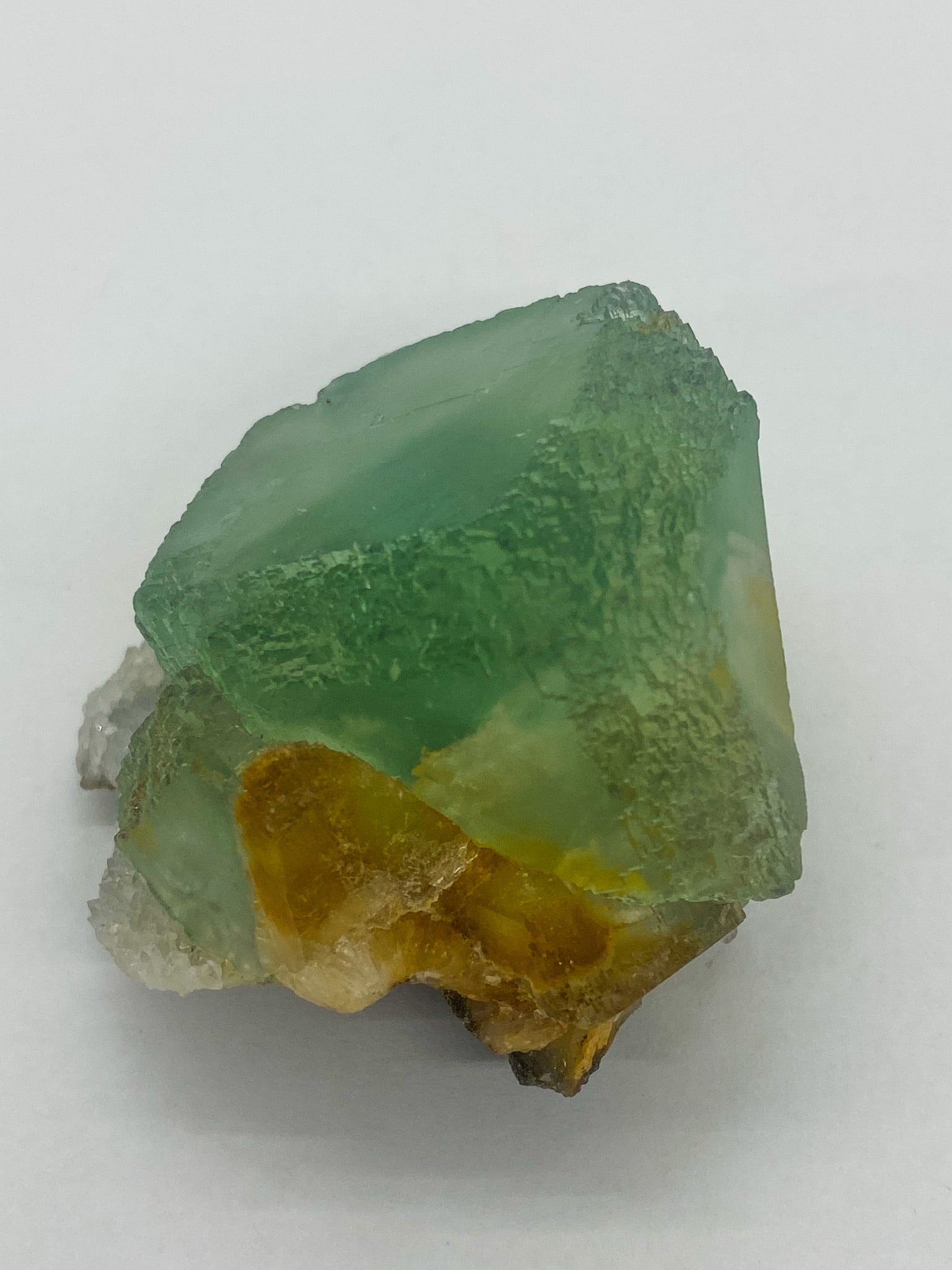 Light Green Step Fluorite on Druzy Quartz