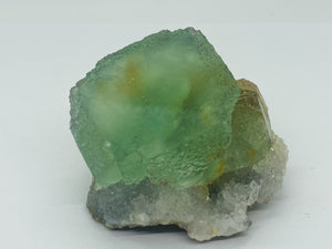 Light Green Step Fluorite on Druzy Quartz