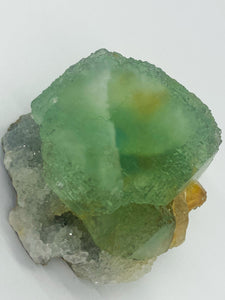 Light Green Step Fluorite on Druzy Quartz