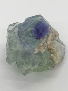 Octahedral Green Clear Fluorite with Purple Phantom