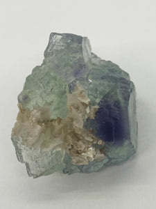 Octahedral Green Clear Fluorite with Purple Phantom