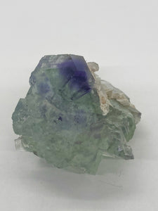 Octahedral Green Clear Fluorite with Purple Phantom