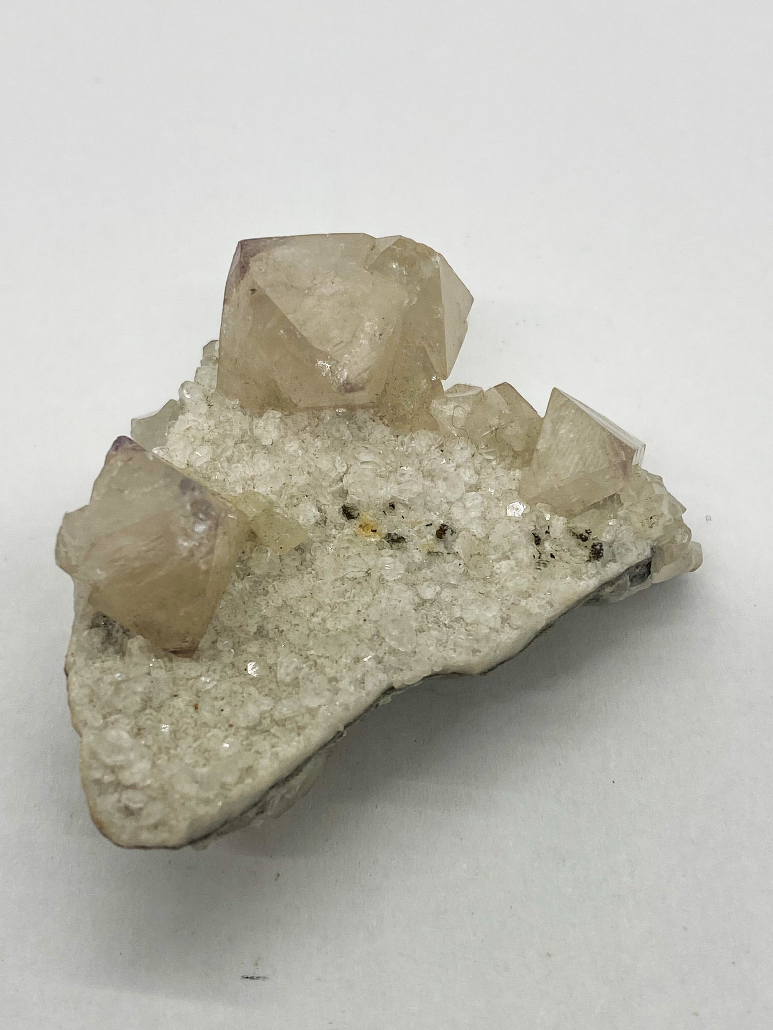 Octahedral Scheelite with Cube Fluorite