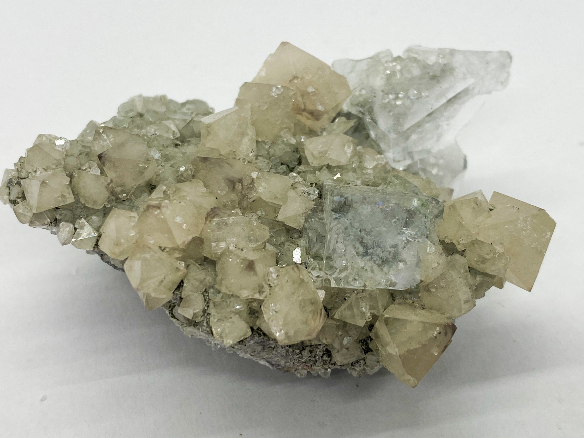 Octahedral Scheelite with Cube Fluorite