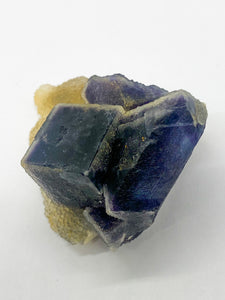 Purple Sugar Cube Fluorite on Druzy Quartz