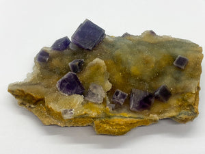 Purple Sugar Cube Fluorite on Druzy Quartz