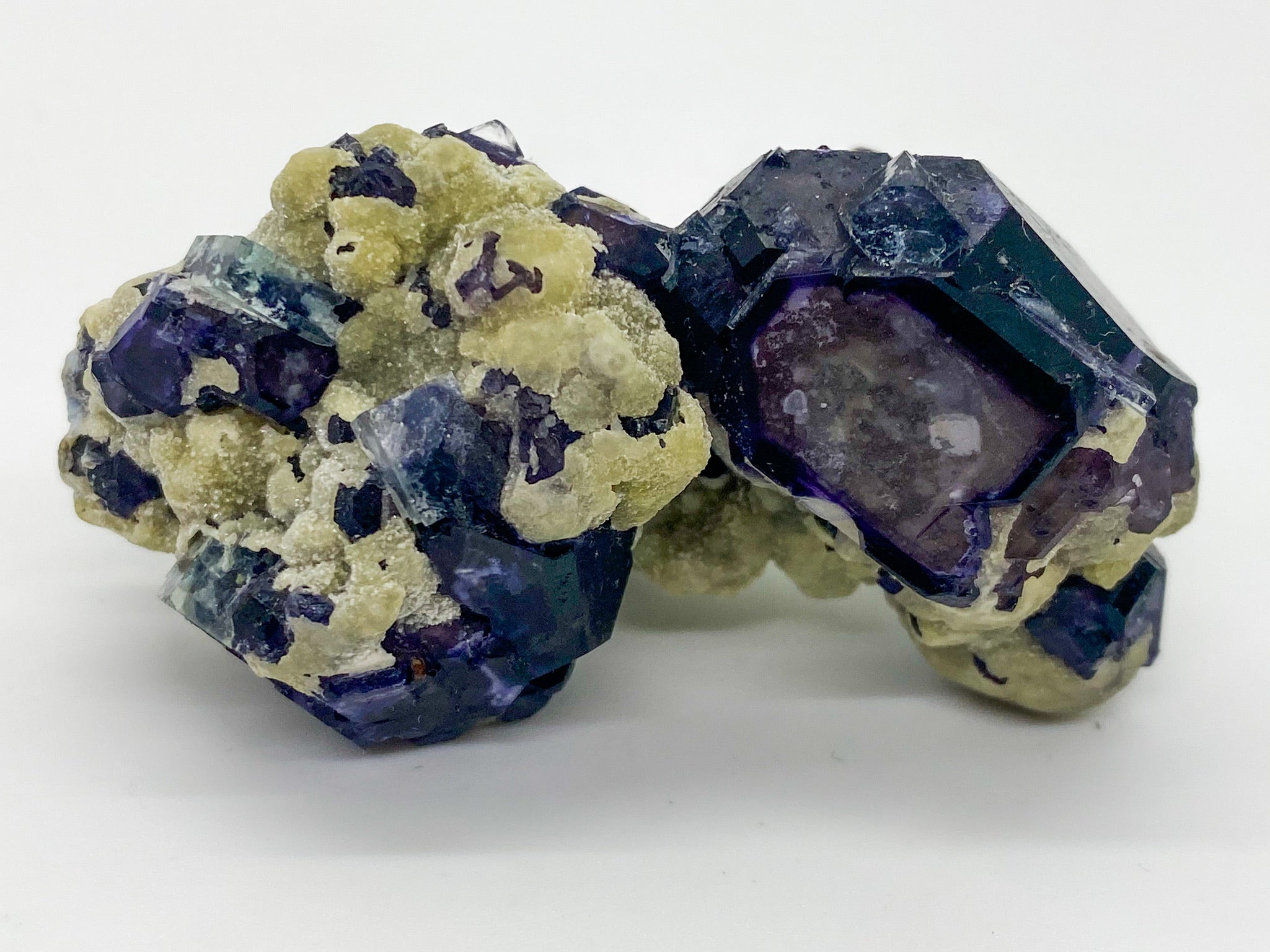 Purple Window Fluorite with Spherical Mica