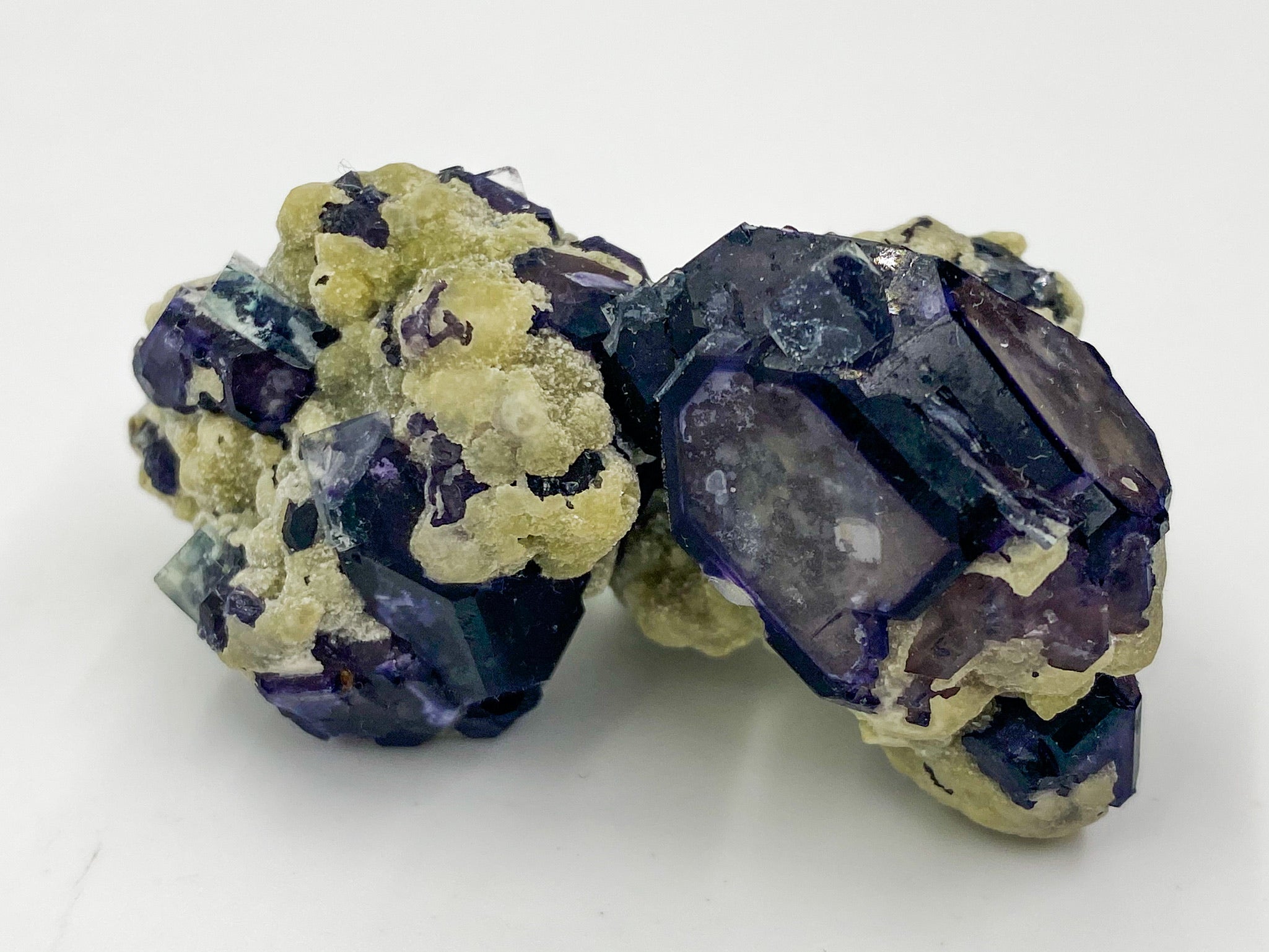 Purple Window Fluorite with Spherical Mica