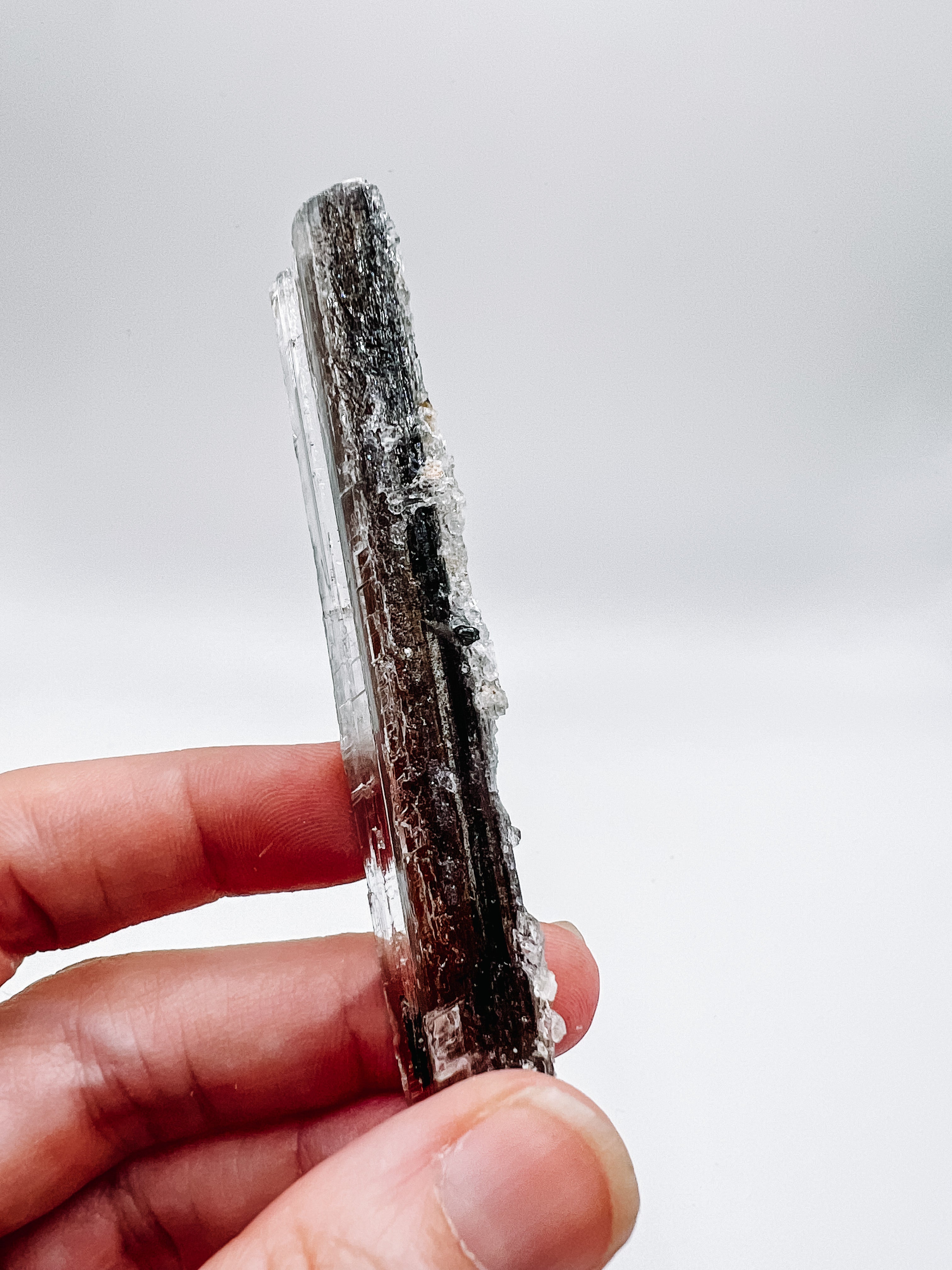 Selenite with Stibnite