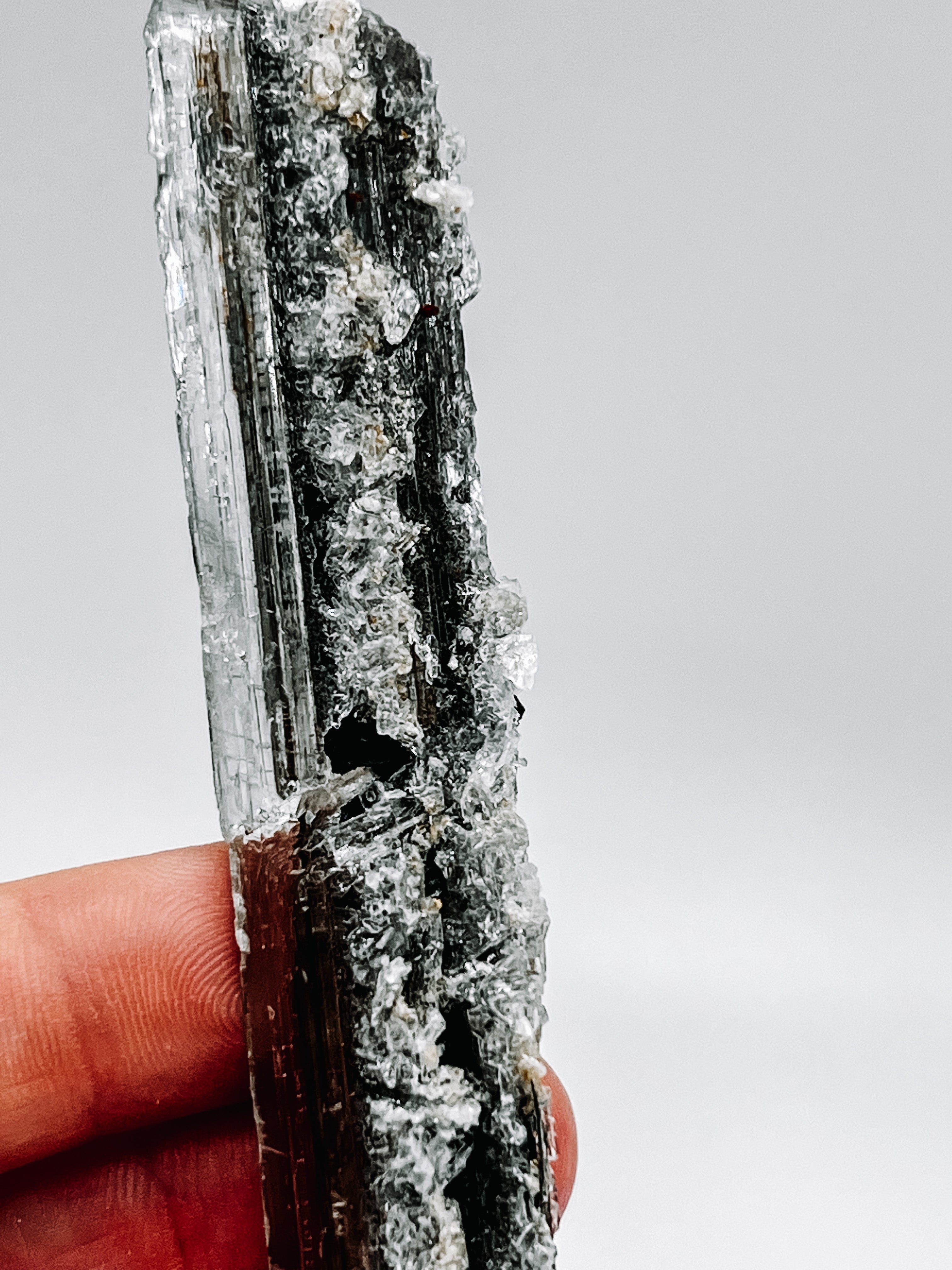 Selenite with Stibnite