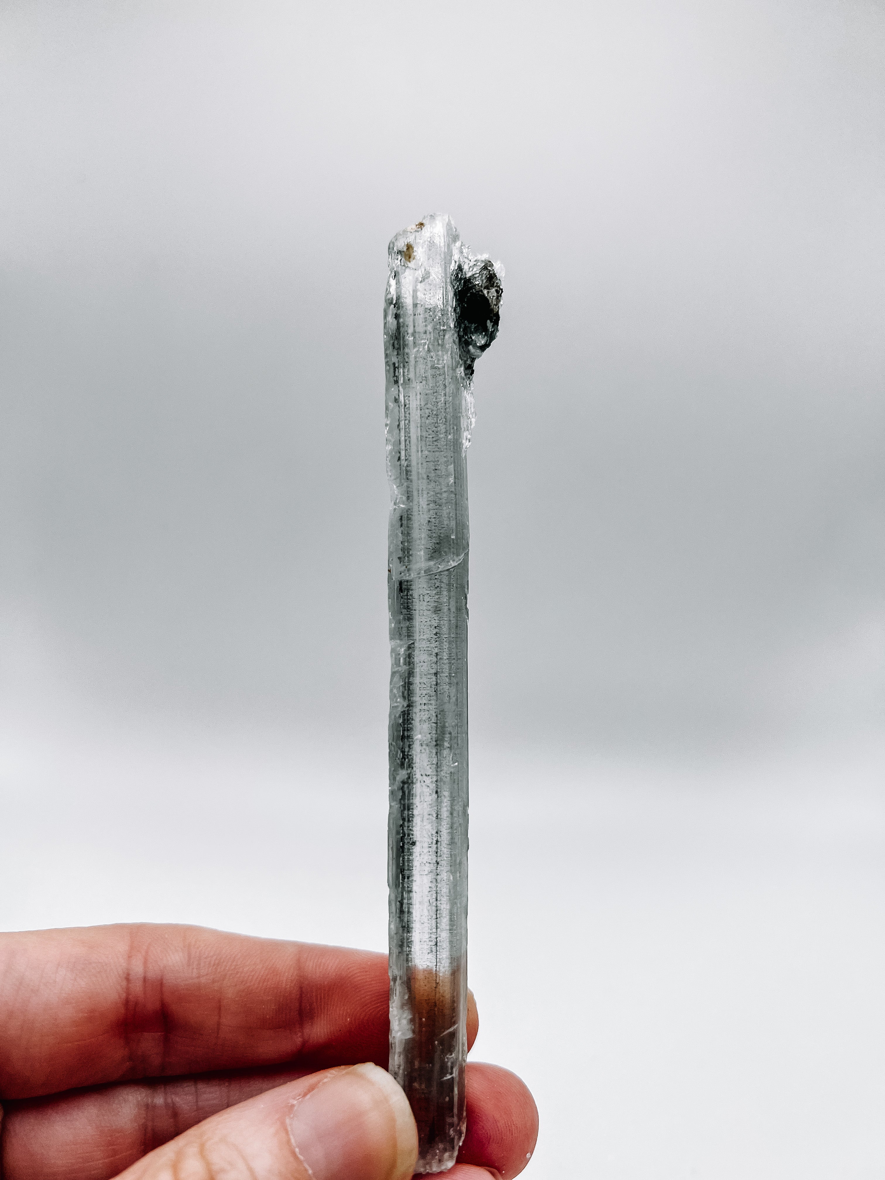 Selenite with Stibnite