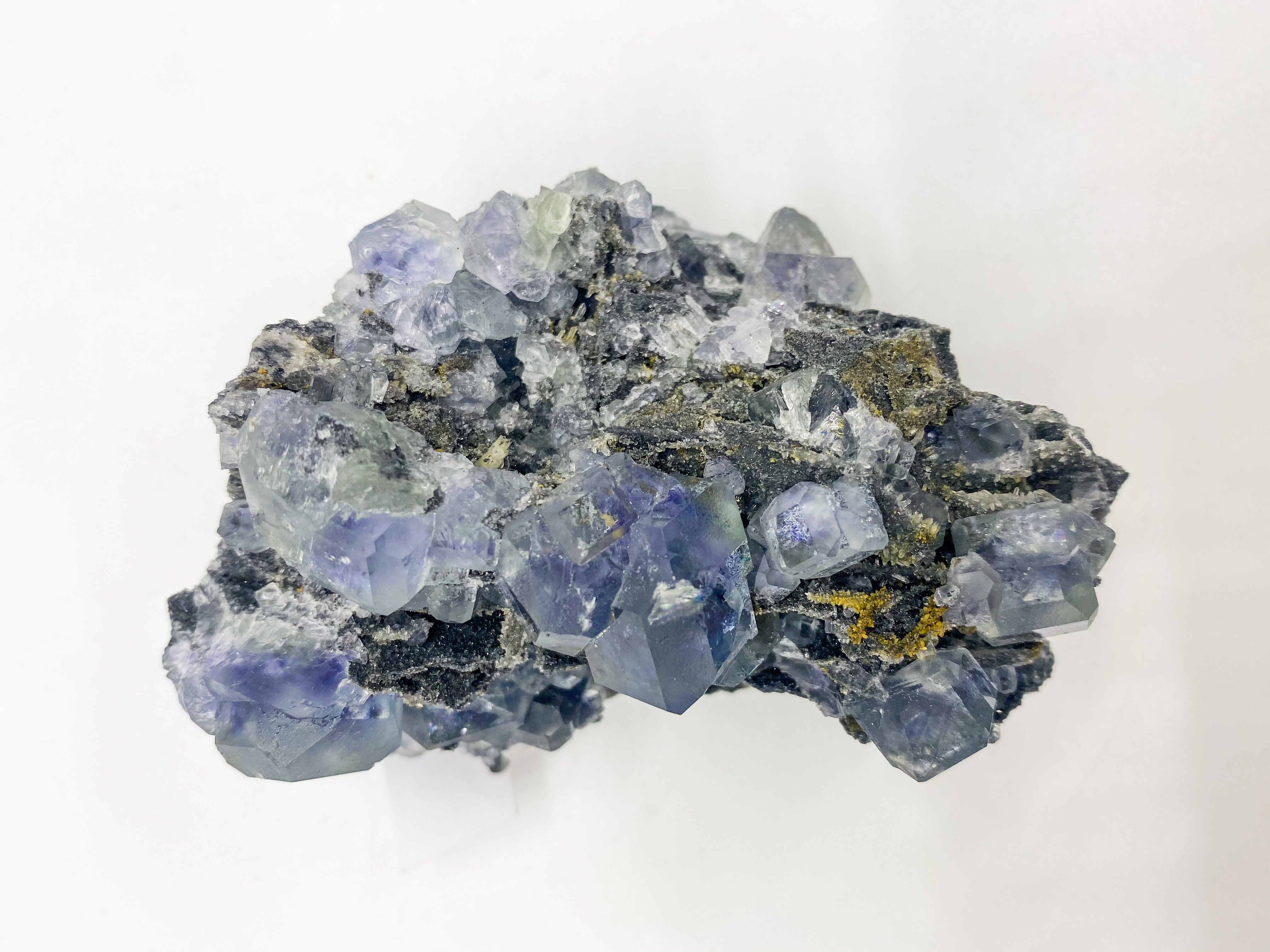 Clear decahedral purple phantom fluorite