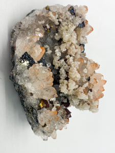 Calcite, Red Quartz, Arsenal Pyrite